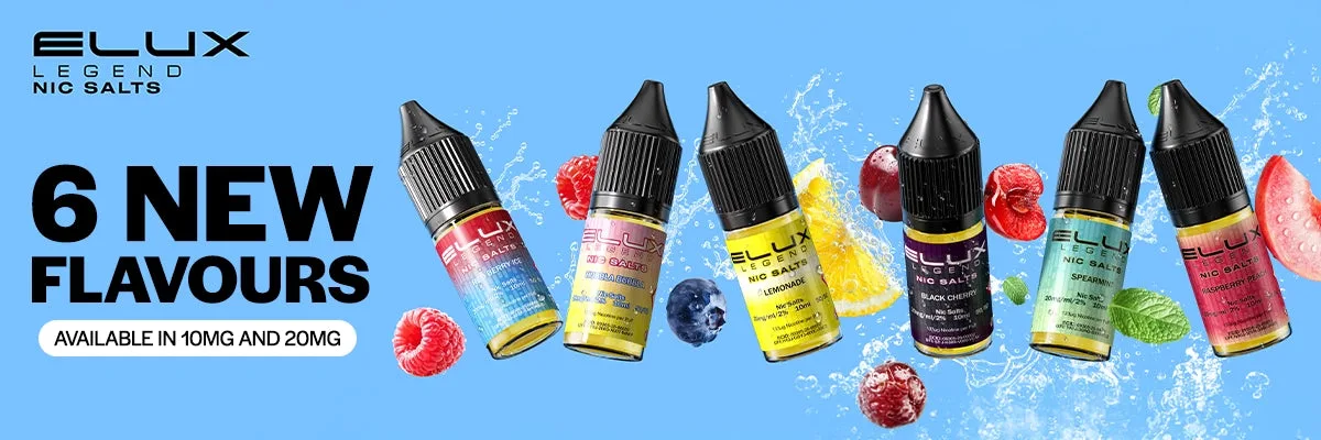 Elux Legend nic salts: 6 new flavours in 10mg and 20mg