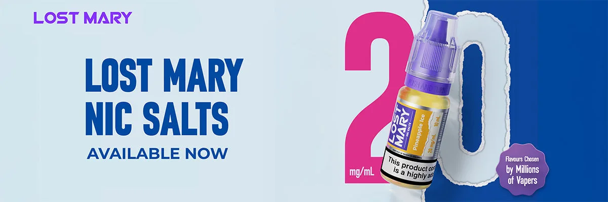 Lost Mary nic salts, available now, full boxes at trade price